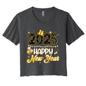 Happy New Year Party 2025 Ballon Family Matching Women's Crop Top Tee