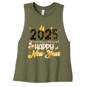 Happy New Year Party 2025 Ballon Family Matching Women's Racerback Cropped Tank