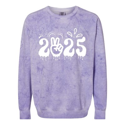 Happy New Year 2025 Celebration Graphic Colorblast Crewneck Sweatshirt