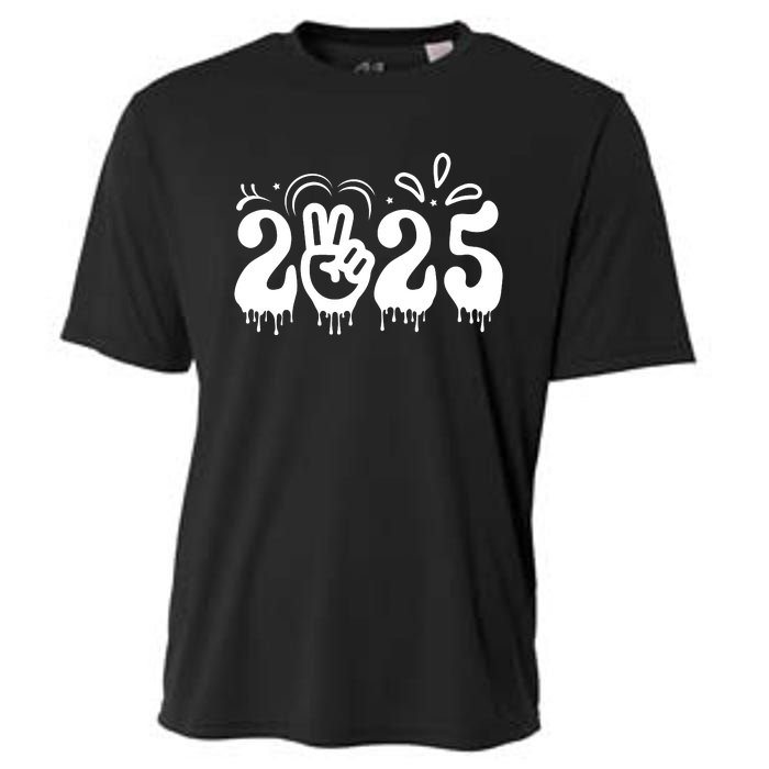 Happy New Year 2025 Celebration Graphic Cooling Performance Crew T-Shirt