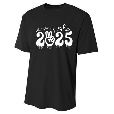 Happy New Year 2025 Celebration Graphic Performance Sprint T-Shirt