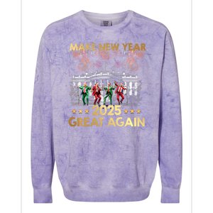 Happy New Year 2025 Make New Year Great Again Trump Dance Colorblast Crewneck Sweatshirt