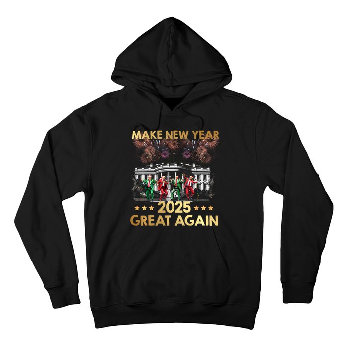 Happy New Year 2025 Make New Year Great Again Trump Dance Hoodie