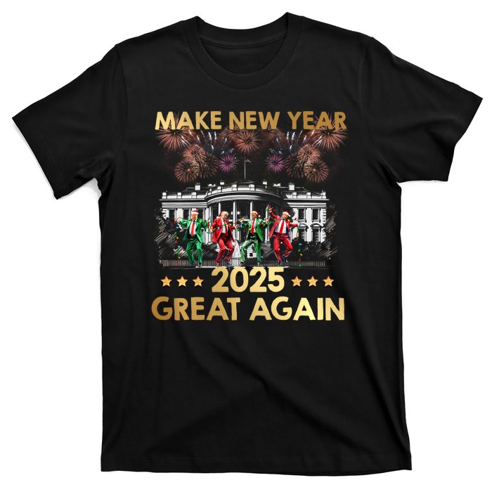 Happy New Year 2025 Make New Year Great Again Trump Dance T-Shirt