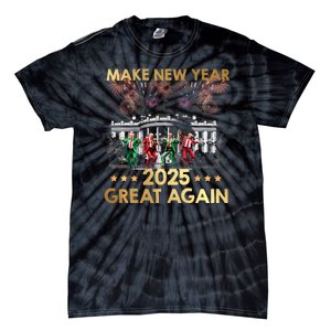 Happy New Year 2025 Make New Year Great Again Trump Dance Tie-Dye T-Shirt