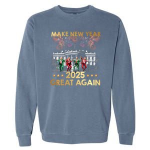 Happy New Year 2025 Make New Year Great Again Trump Dance Garment-Dyed Sweatshirt