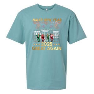 Happy New Year 2025 Make New Year Great Again Trump Dance Sueded Cloud Jersey T-Shirt