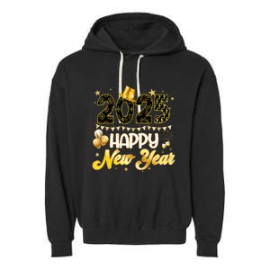 Happy New Year Party 2025 Ballon Family Matching Garment-Dyed Fleece Hoodie