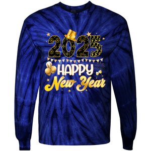 Happy New Year Party 2025 Ballon Family Matching Tie-Dye Long Sleeve Shirt