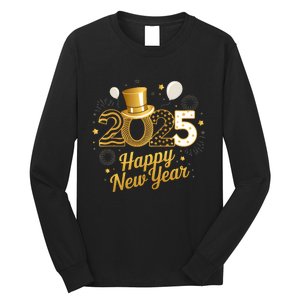 Happy New Year Party 2025 Balloons Family Matching Fireworks Long Sleeve Shirt