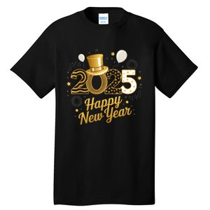 Happy New Year Party 2025 Balloons Family Matching Fireworks Tall T-Shirt