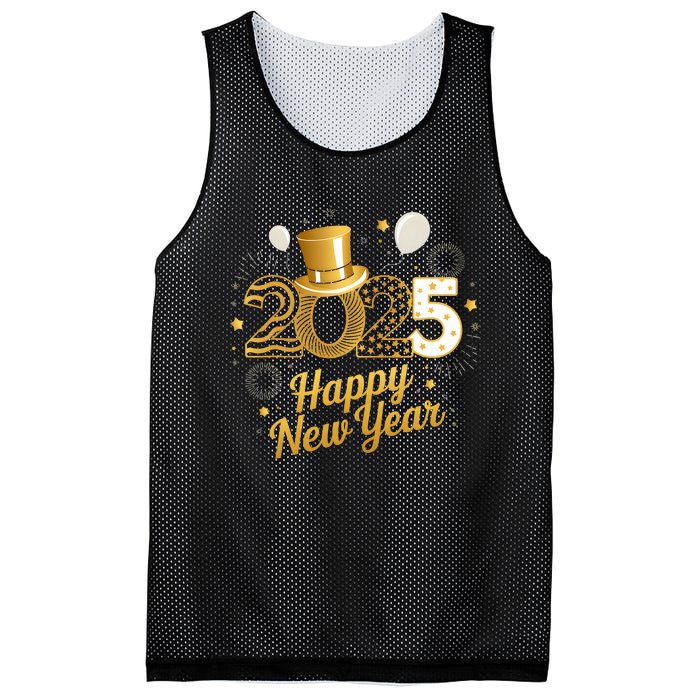 Happy New Year Party 2025 Balloons Family Matching Fireworks Mesh Reversible Basketball Jersey Tank