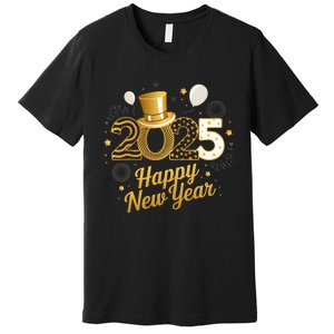 Happy New Year Party 2025 Balloons Family Matching Fireworks Premium T-Shirt