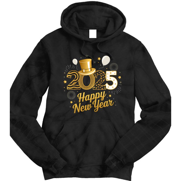 Happy New Year Party 2025 Balloons Family Matching Fireworks Tie Dye Hoodie