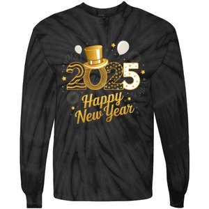 Happy New Year Party 2025 Balloons Family Matching Fireworks Tie-Dye Long Sleeve Shirt