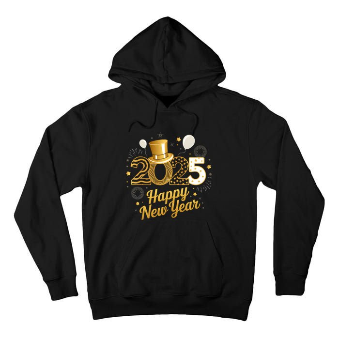 Happy New Year Party 2025 Balloons Family Matching Fireworks Tall Hoodie