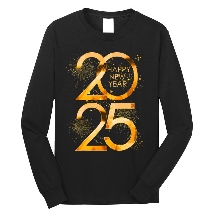 Happy New Year Party Supplies 2025 Family Matching Fireworks Long Sleeve Shirt