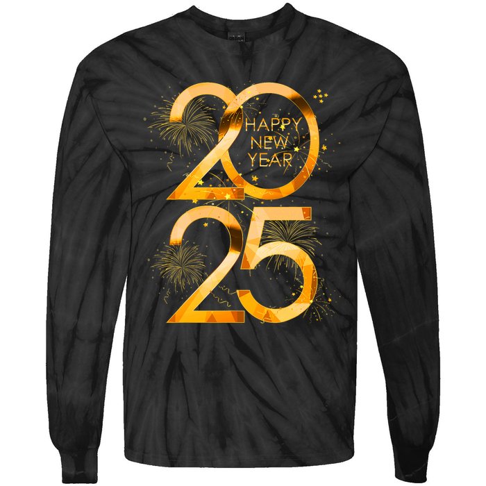 Happy New Year Party Supplies 2025 Family Matching Fireworks Tie-Dye Long Sleeve Shirt