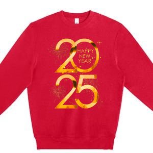 Happy New Year Party Supplies 2025 Family Matching Fireworks Premium Crewneck Sweatshirt