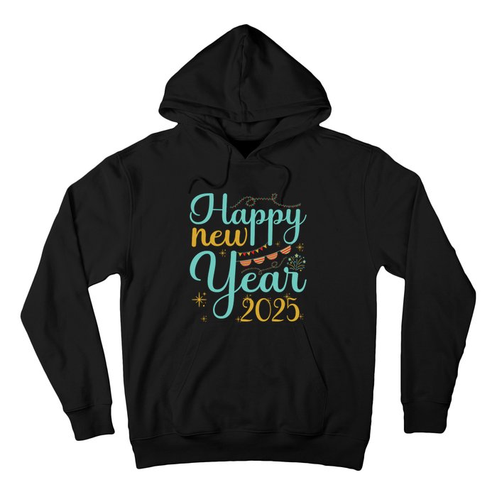 Happy New Year 2025 Celebration Graphic Hoodie