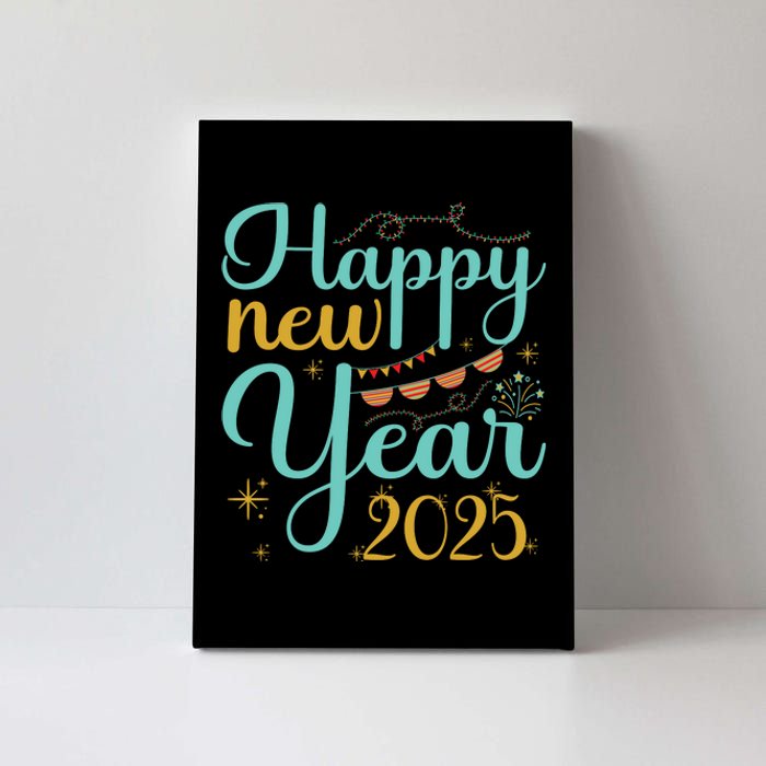 Happy New Year 2025 Celebration Graphic Canvas