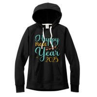 Happy New Year 2025 Celebration Graphic Women's Fleece Hoodie