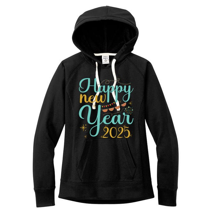 Happy New Year 2025 Celebration Graphic Women's Fleece Hoodie