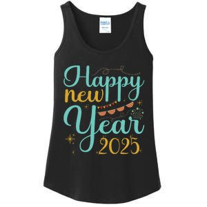 Happy New Year 2025 Celebration Graphic Ladies Essential Tank