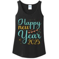 Happy New Year 2025 Celebration Graphic Ladies Essential Tank