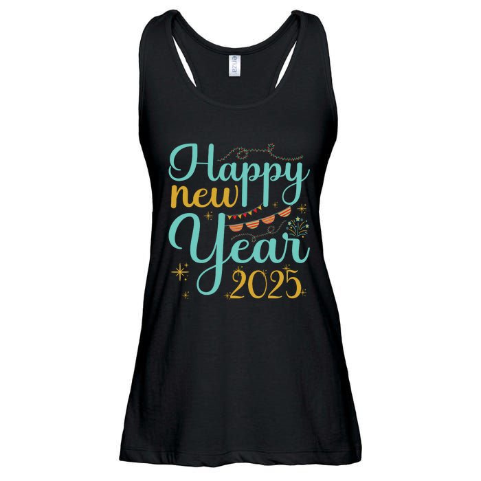 Happy New Year 2025 Celebration Graphic Ladies Essential Flowy Tank