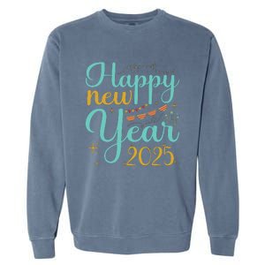 Happy New Year 2025 Celebration Graphic Garment-Dyed Sweatshirt