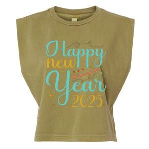 Happy New Year 2025 Celebration Graphic Garment-Dyed Women's Muscle Tee