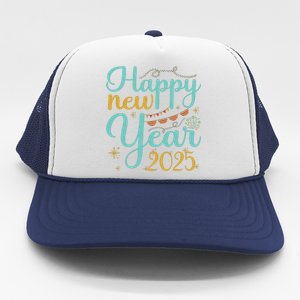 Happy New Year 2025 Celebration Graphic Trucker Hat