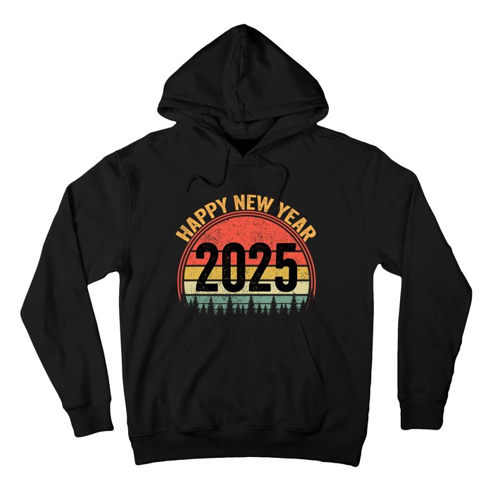 Happy New Year 2025 Gifts Distressed Retro Present Hoodie