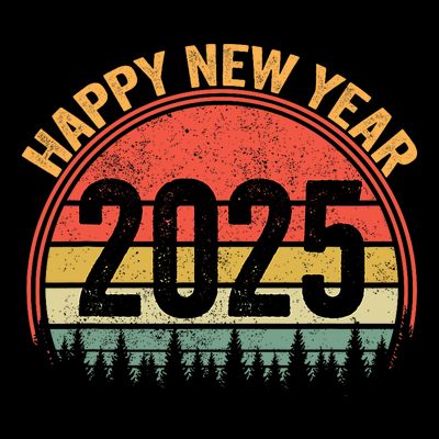 Happy New Year 2025 Gifts Distressed Retro Present T-Shirt
