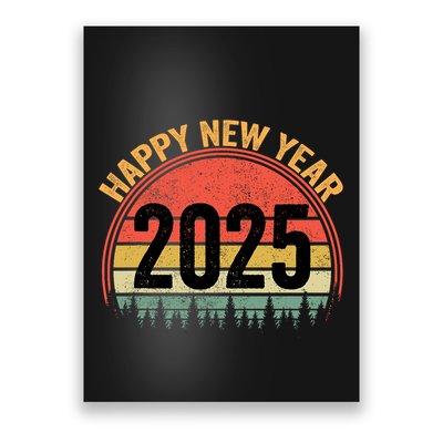 Happy New Year 2025 Gifts Distressed Retro Present Poster