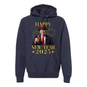 Happy New Year 2025 Funny Trump New Year New America Premium Hoodie