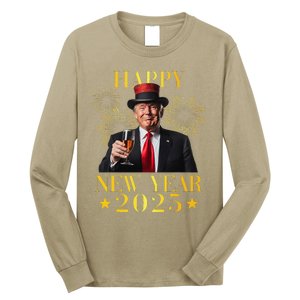 Happy New Year 2025 Funny Trump New Year New America Long Sleeve Shirt