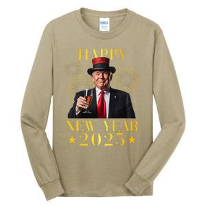 Happy New Year 2025 Funny Trump New Year New America Tall Long Sleeve T-Shirt