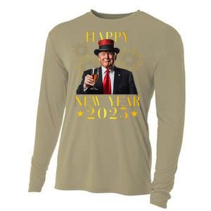 Happy New Year 2025 Funny Trump New Year New America Cooling Performance Long Sleeve Crew