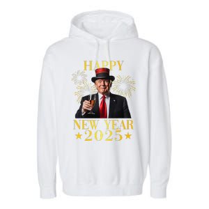 Happy New Year 2025 Funny Trump New Year New America Garment-Dyed Fleece Hoodie