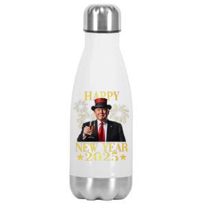 Happy New Year 2025 Funny Trump New Year New America Stainless Steel Insulated Water Bottle