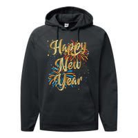 Happy New Year 2025 Nye Party Supplies Funny New Years Eve Vneck Performance Fleece Hoodie