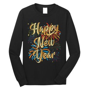 Happy New Year 2025 Nye Party Supplies Funny New Years Eve Vneck Long Sleeve Shirt