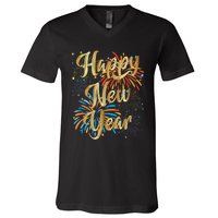 Happy New Year 2025 Nye Party Supplies Funny New Years Eve Vneck V-Neck T-Shirt