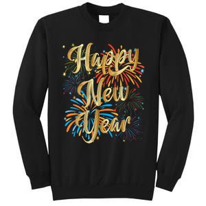 Happy New Year 2025 Nye Party Supplies Funny New Years Eve Vneck Tall Sweatshirt