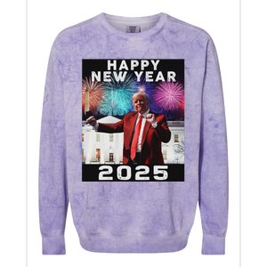 Happy New Year 2025 Boy Girl Funny Trump Colorblast Crewneck Sweatshirt