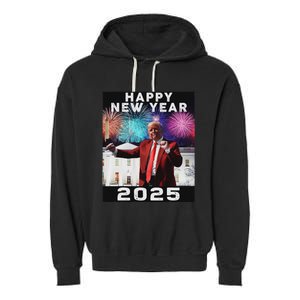 Happy New Year 2025 Boy Girl Funny Trump Garment-Dyed Fleece Hoodie