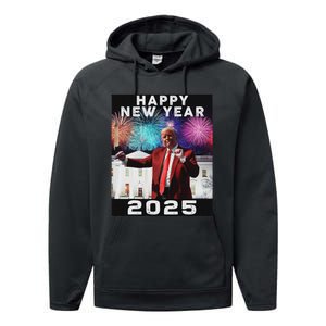 Happy New Year 2025 Boy Girl Funny Trump Performance Fleece Hoodie