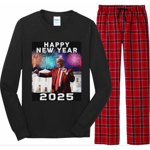 Happy New Year 2025 Boy Girl Funny Trump Long Sleeve Pajama Set